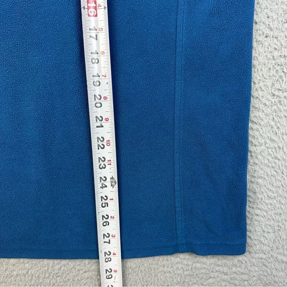 LL Bean Fleece Sweatshirt Mens Large Blue 1/4‎ Zip Pocket Outdoor Hiking Camp